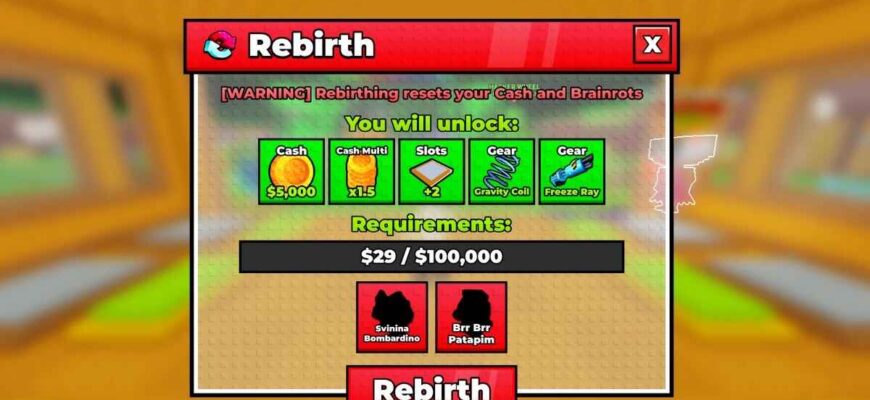 Перерождения в Break a Lucky Block в Roblox