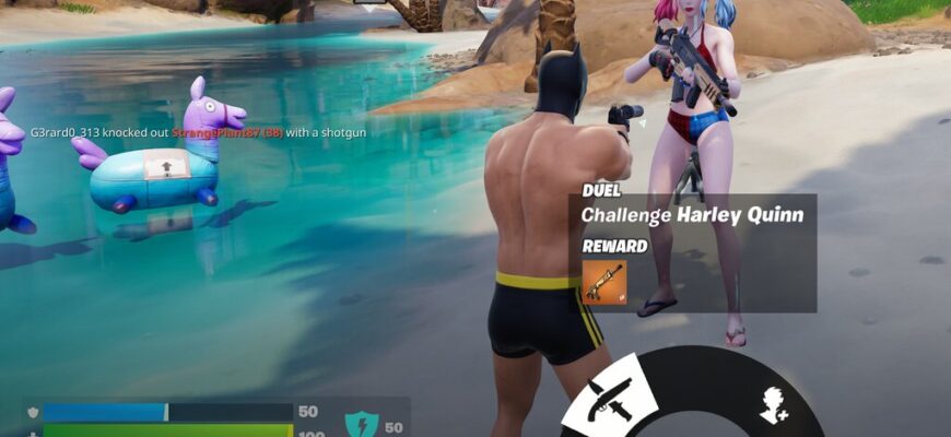 Где найти Харли Квинн в Fortnite и как вызвать ее на дуэль