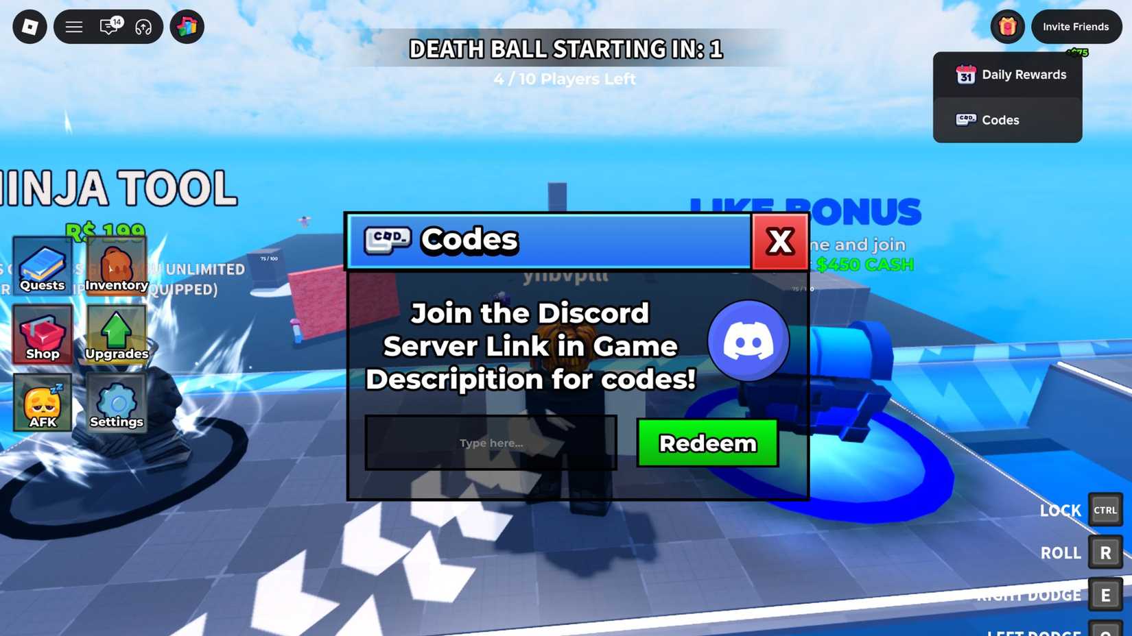 Все коды для Dodge or Die в Roblox