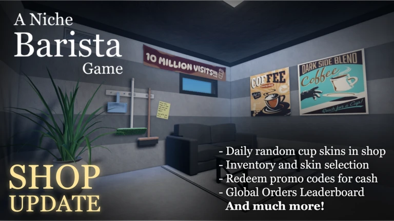 Все коды для A Niche Barista Game в Roblox